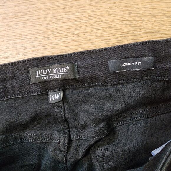 Judy Blue Skinny Fit Jeans Womens 14W Black Stretch Denim Dark Pants 32x28 - Picture 2 of 13